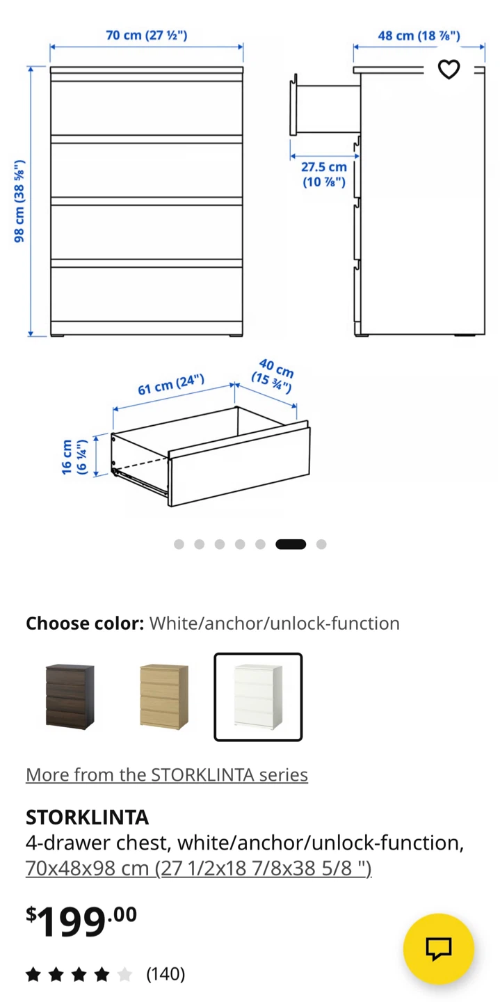 IKEA STORKLINTA 4-drawer chest - photo 4
