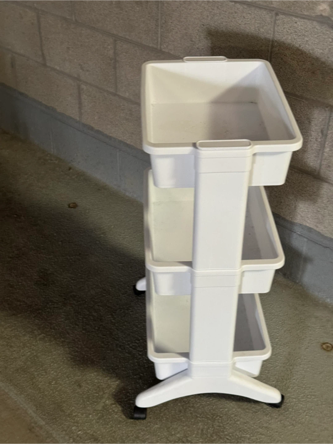 White 3-Tier Rolling Storage Cart - photo 3
