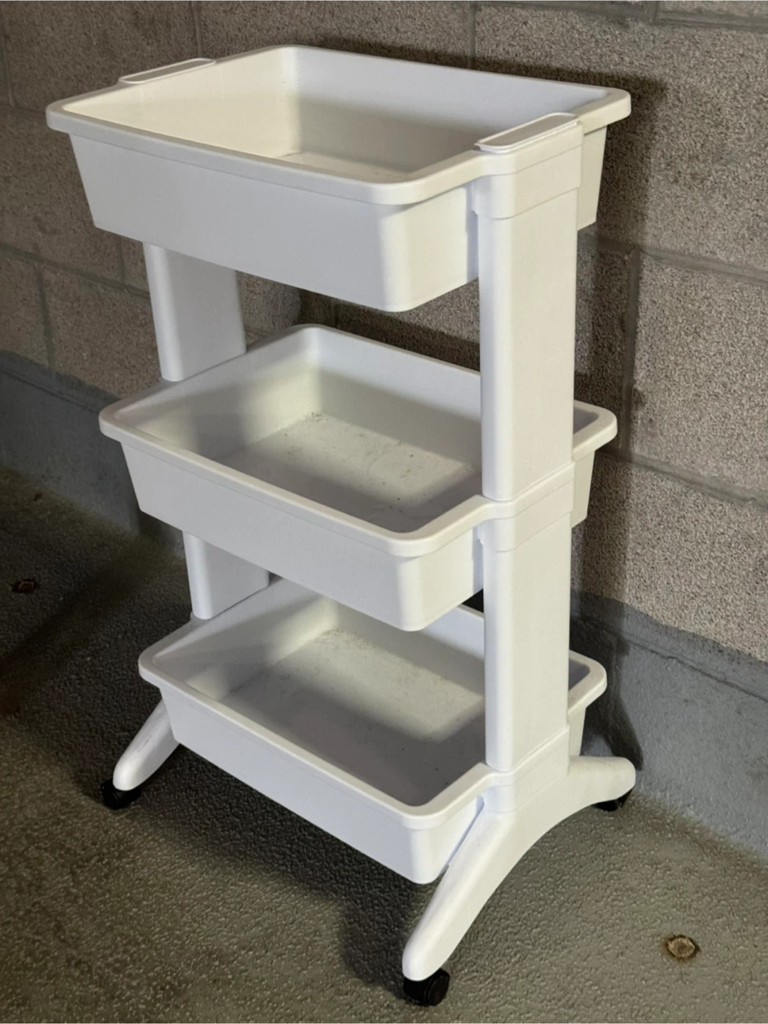 White 3-Tier Rolling Storage Cart - photo 4