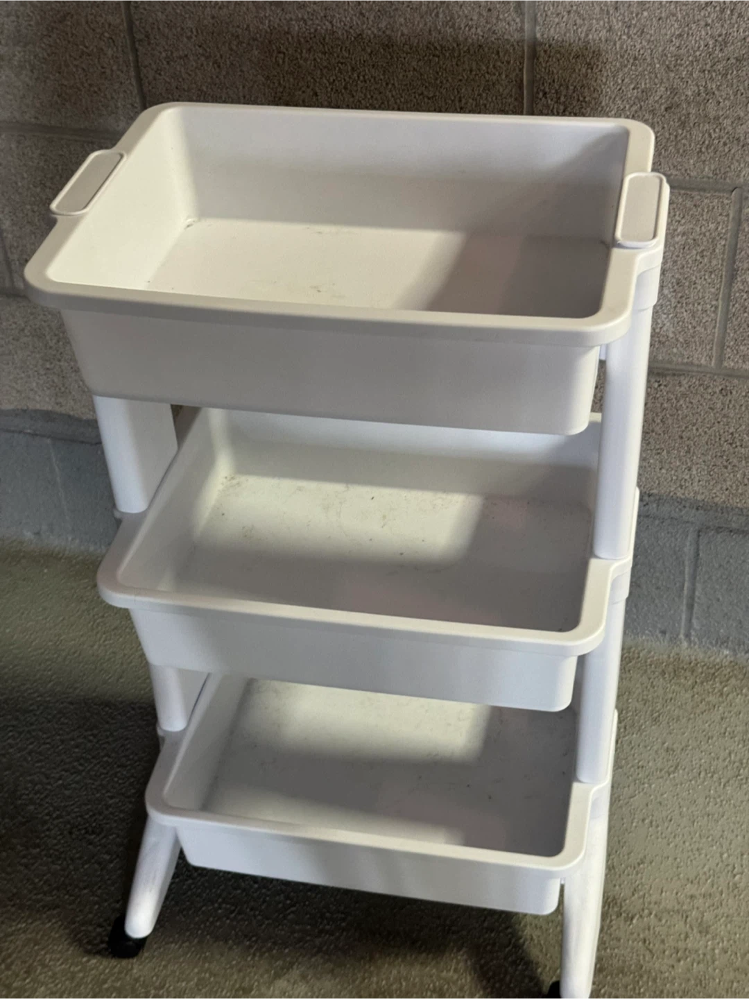 White 3-Tier Rolling Storage Cart