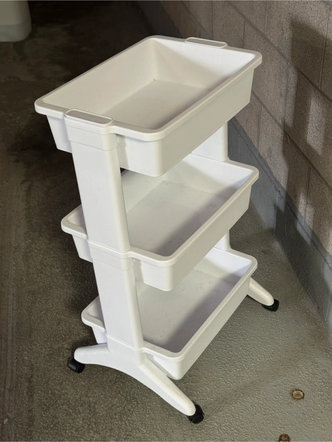White 3-Tier Rolling Storage Cart - photo 2