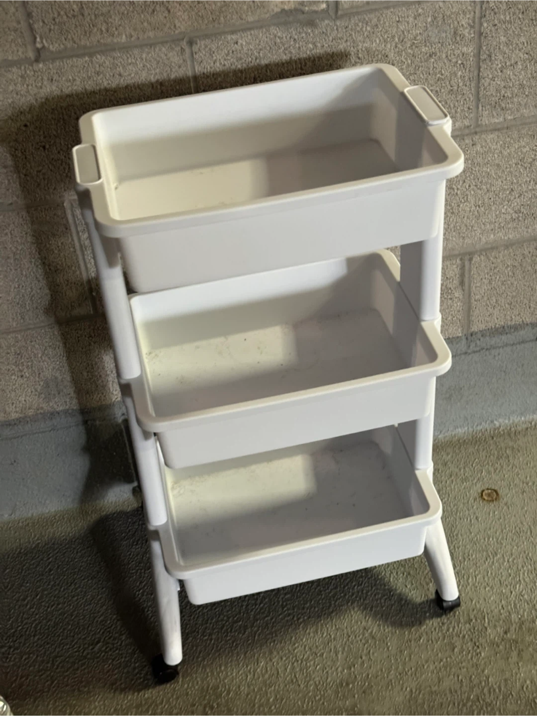 White 3-Tier Rolling Storage Cart - photo 5