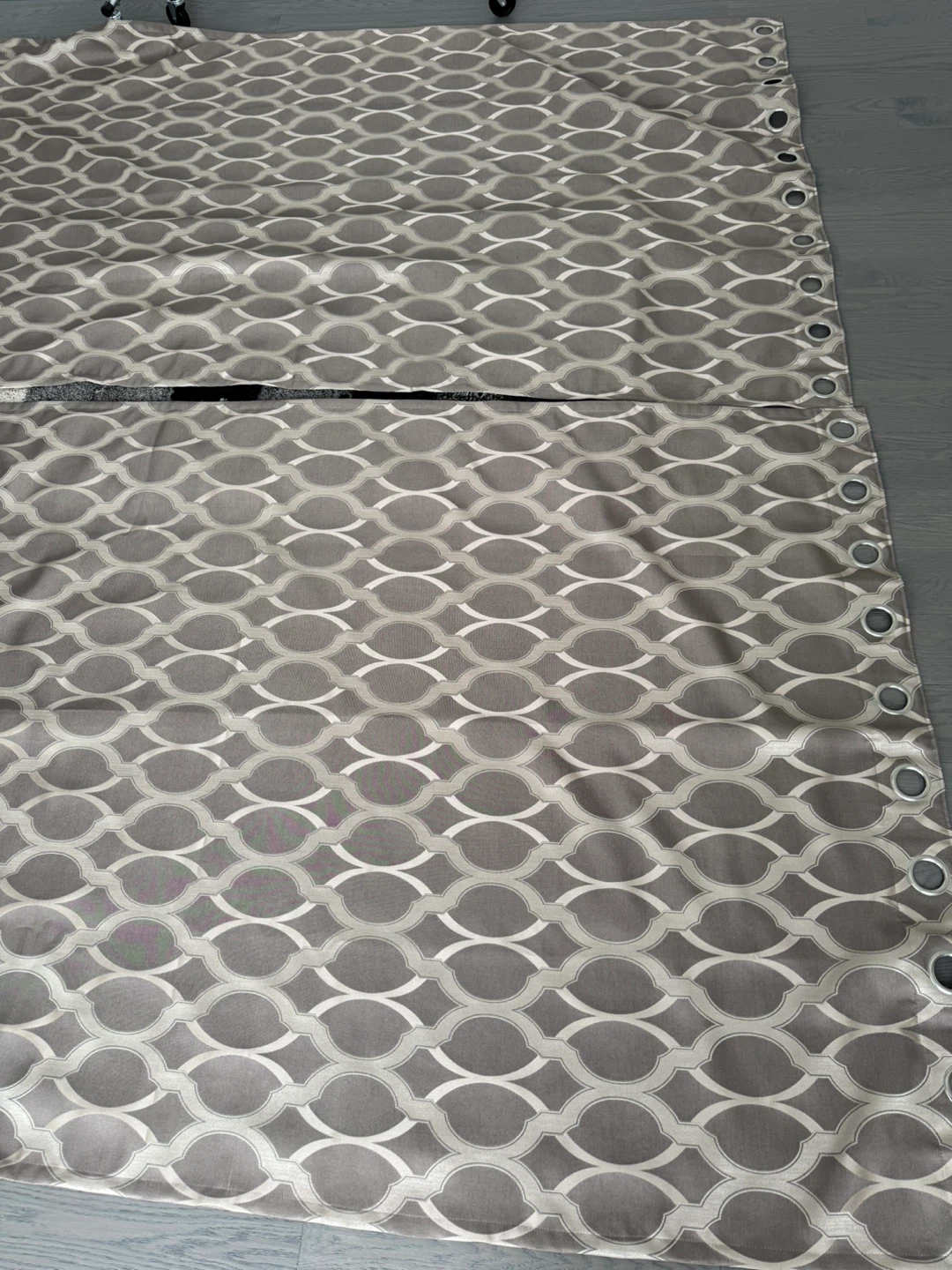 Two Grey Geometric Pattern Curtains - photo 4