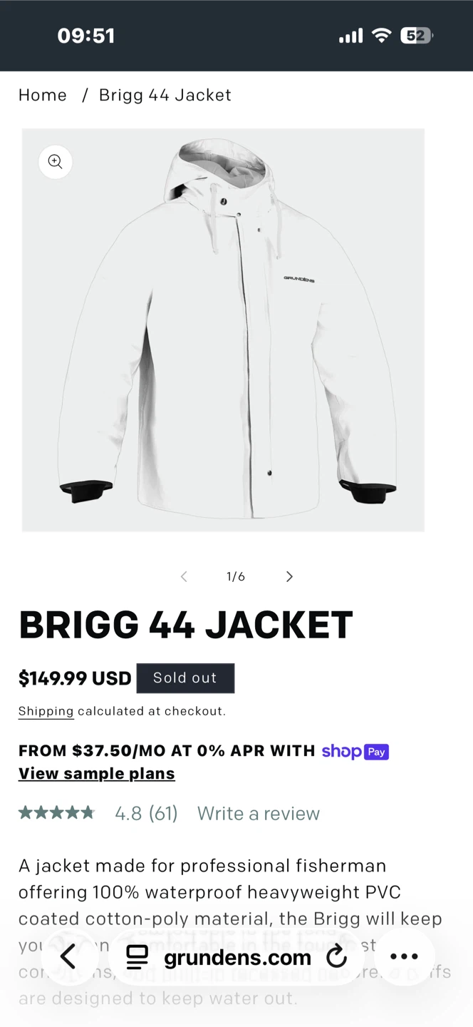 Grundéns White Waterproof Fishing Jacket - Size M til 4/30 - photo 5