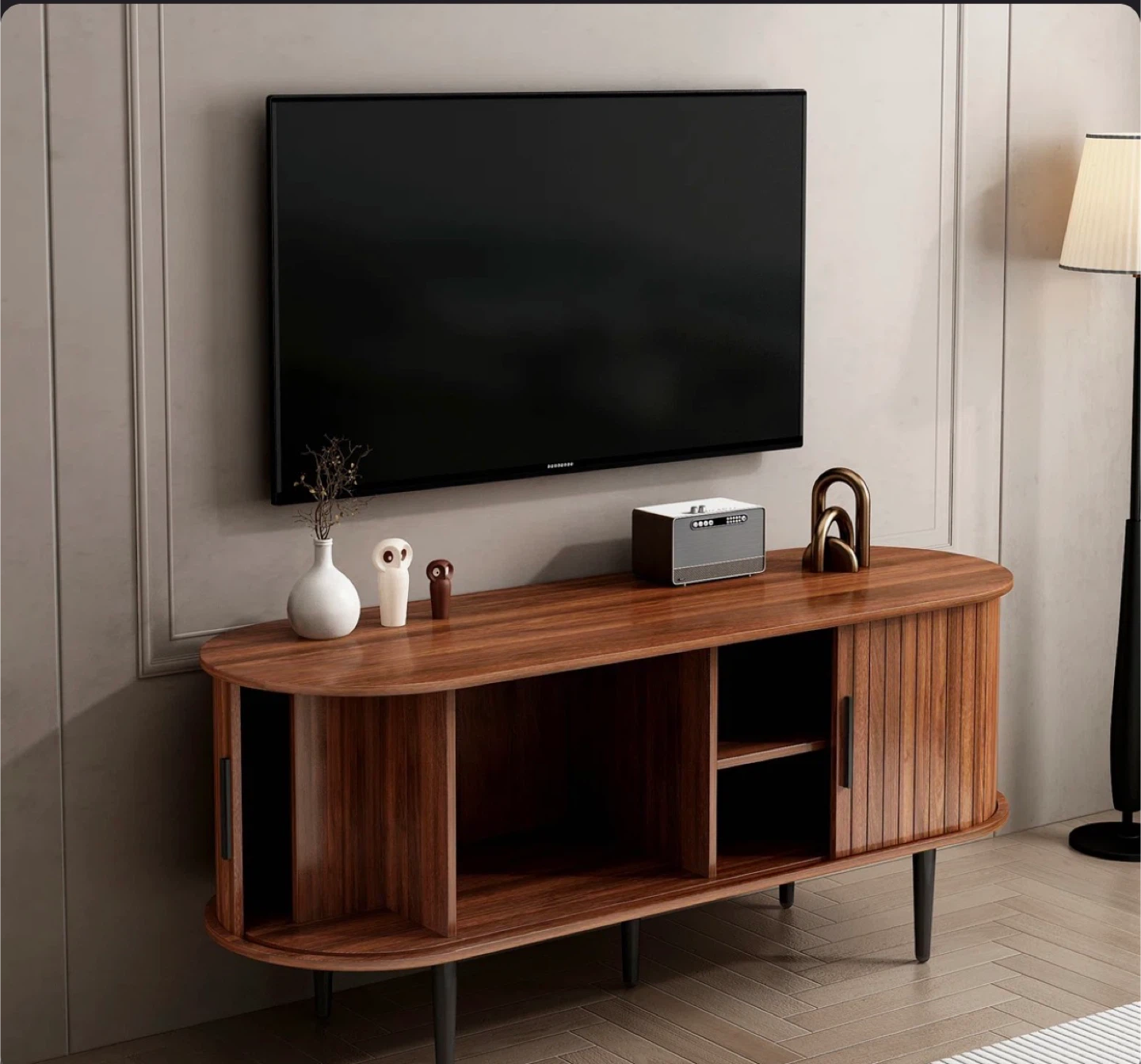 Mid-Century Modern Walnut TV Stand - Fits up to 47" TVs - photo 3