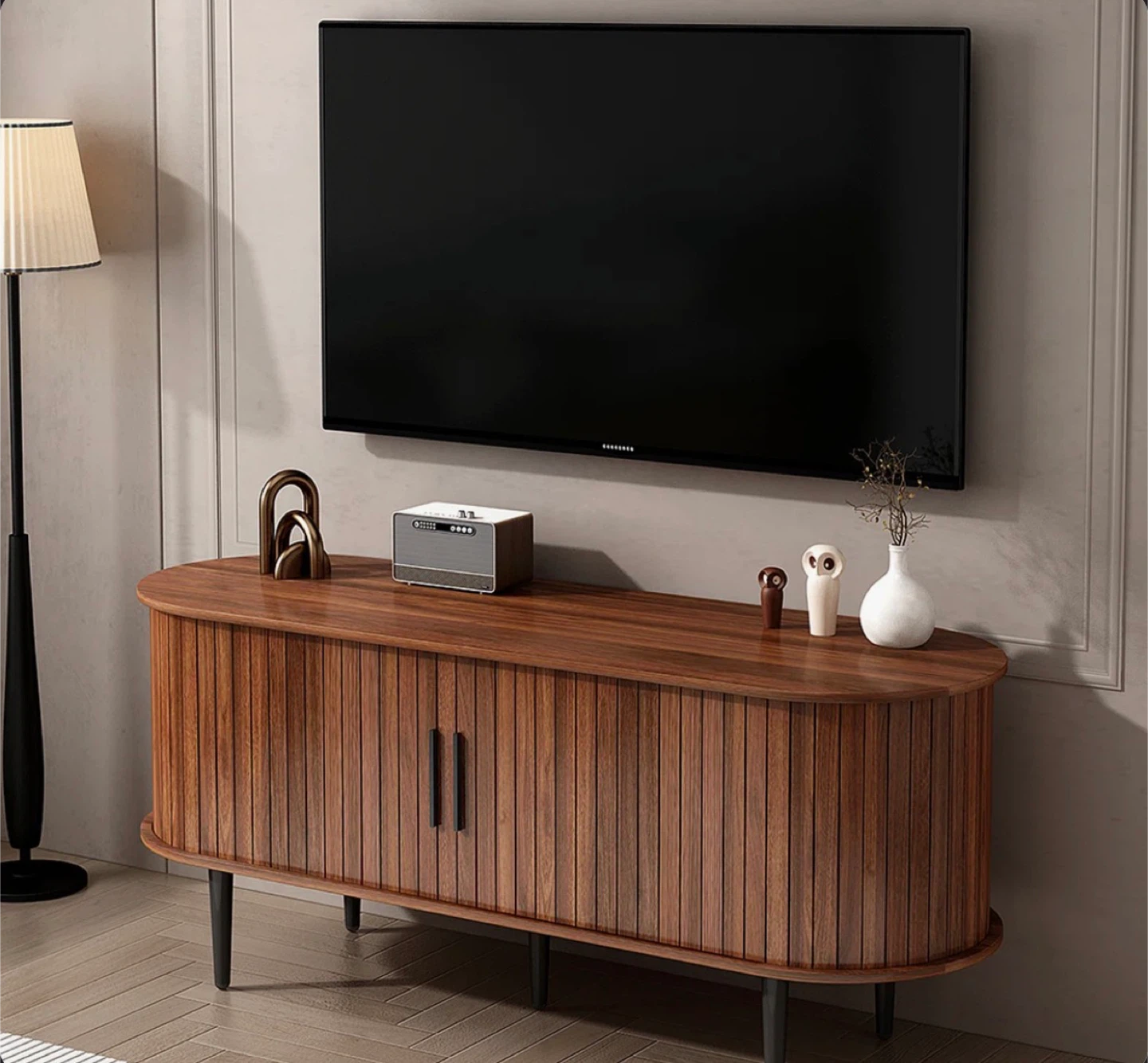 Mid-Century Modern Walnut TV Stand - Fits up to 47" TVs
