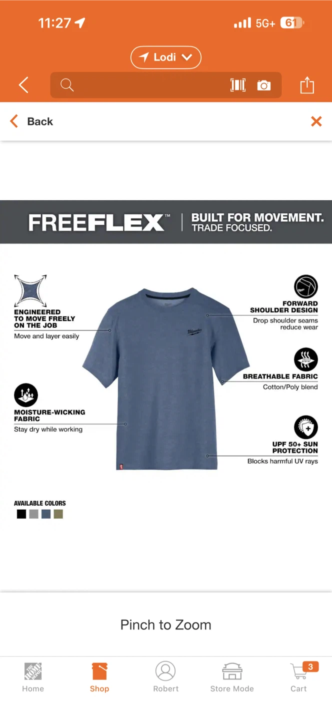 Milwaukee FREEFLEX T-Shirt - Blue - Size XL - photo 2