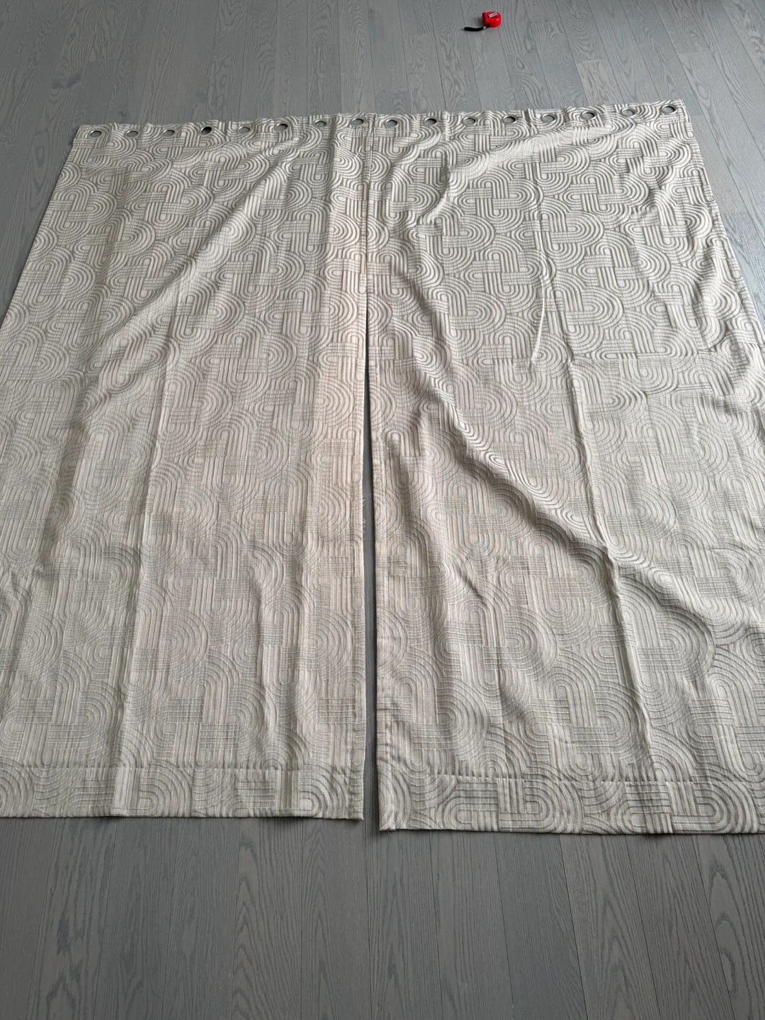 Pair of Textured Geometric Curtains