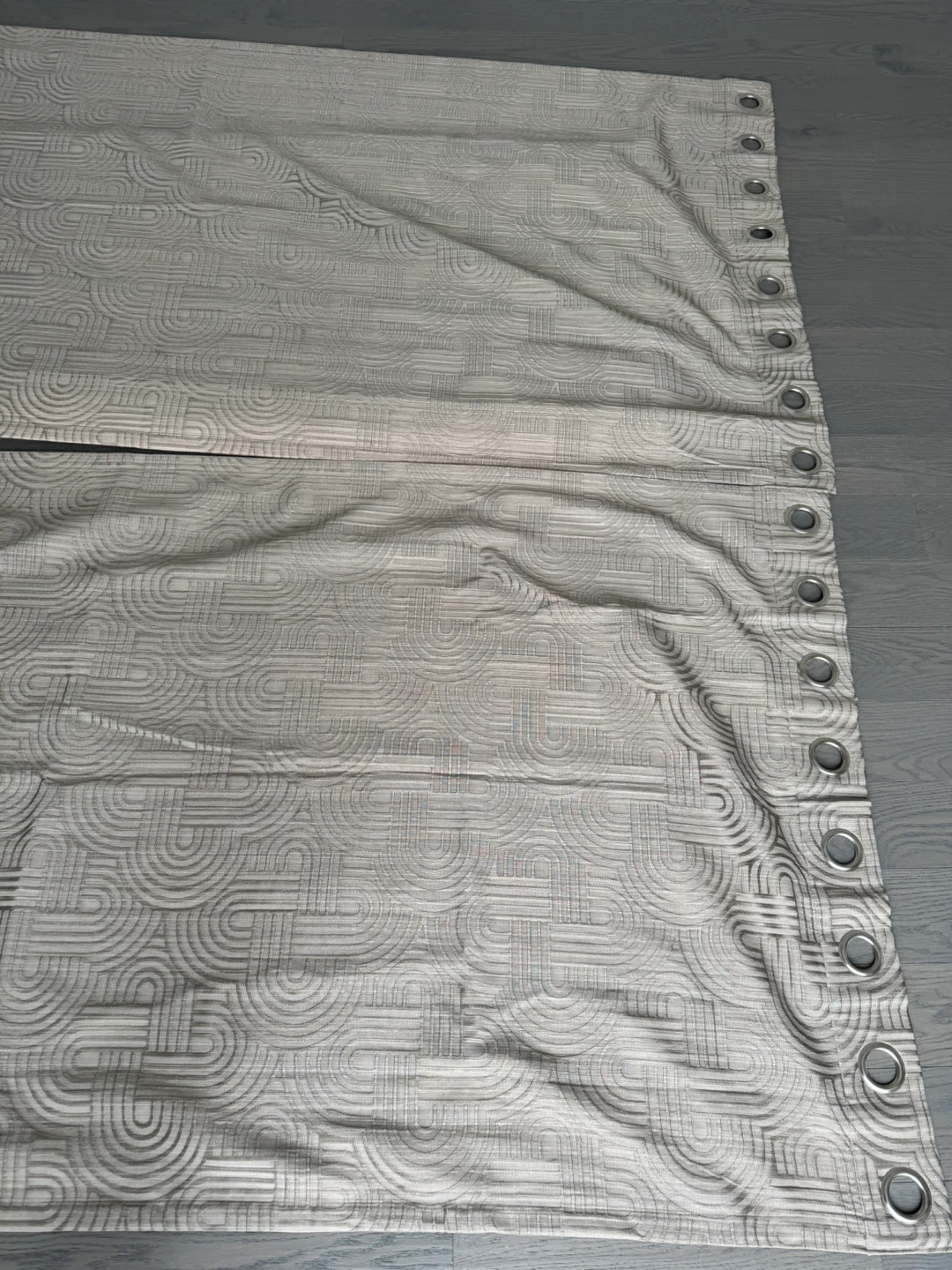 Pair of Textured Geometric Curtains - photo 3