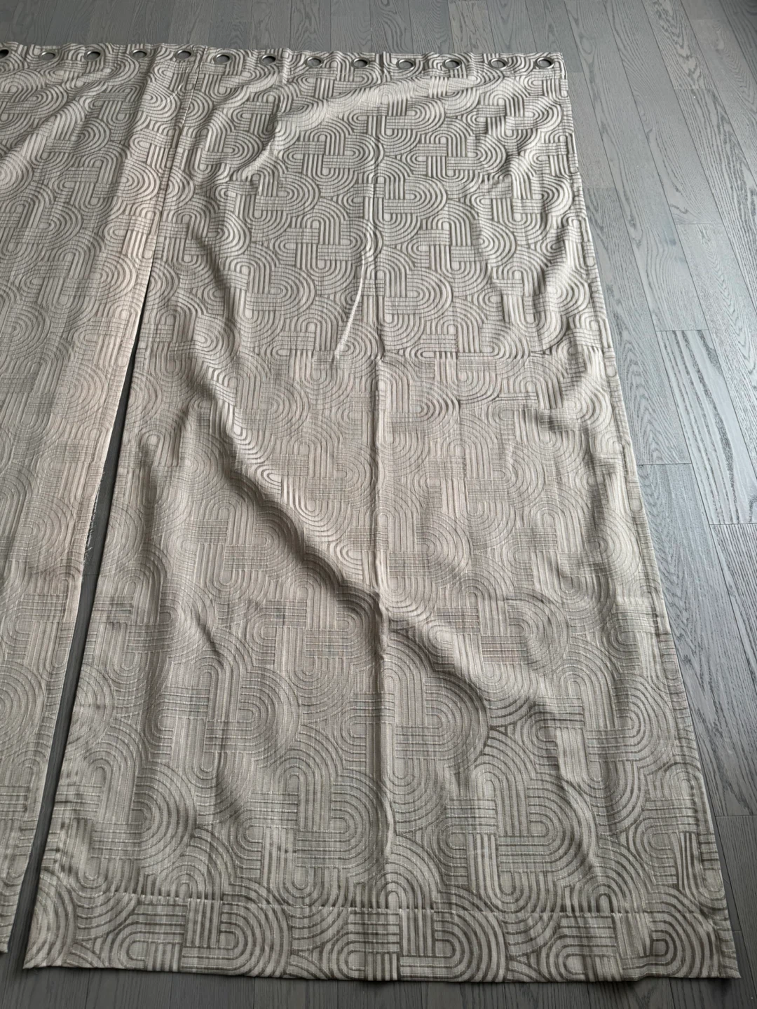 Pair of Textured Geometric Curtains - photo 2