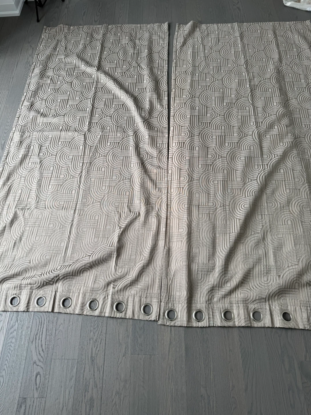 Pair of Textured Geometric Curtains - photo 4