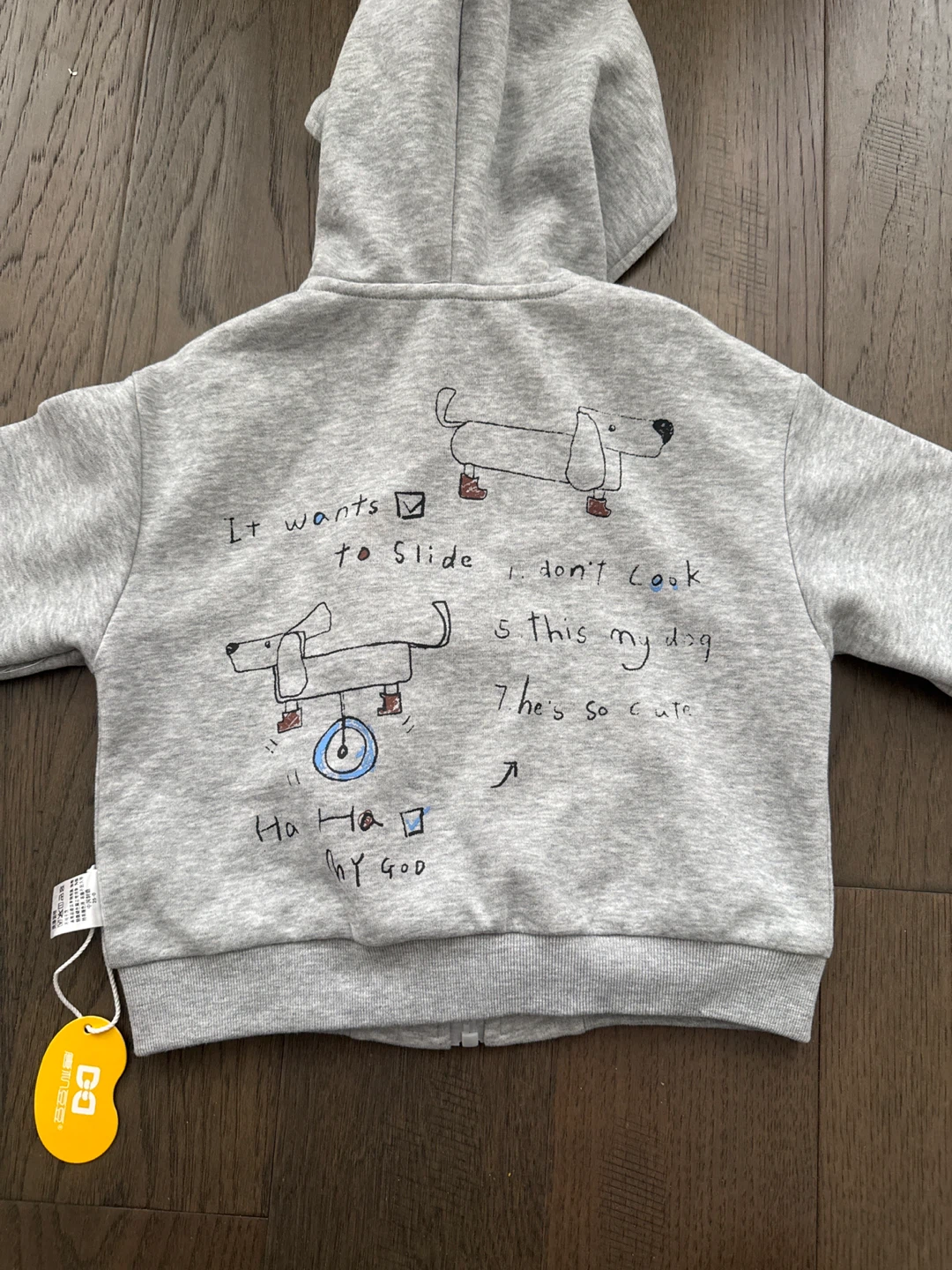 🥕 Kids Grey Dog Hoodie 90/48 - photo 3