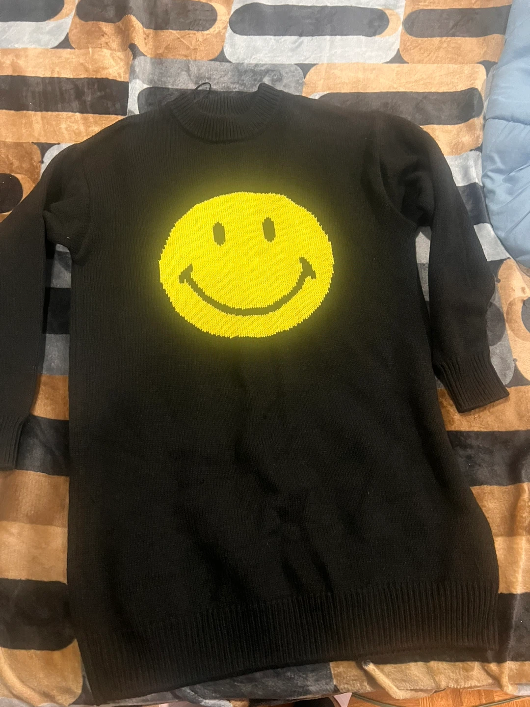 Black Smiley Face Sweater Dress 🥕