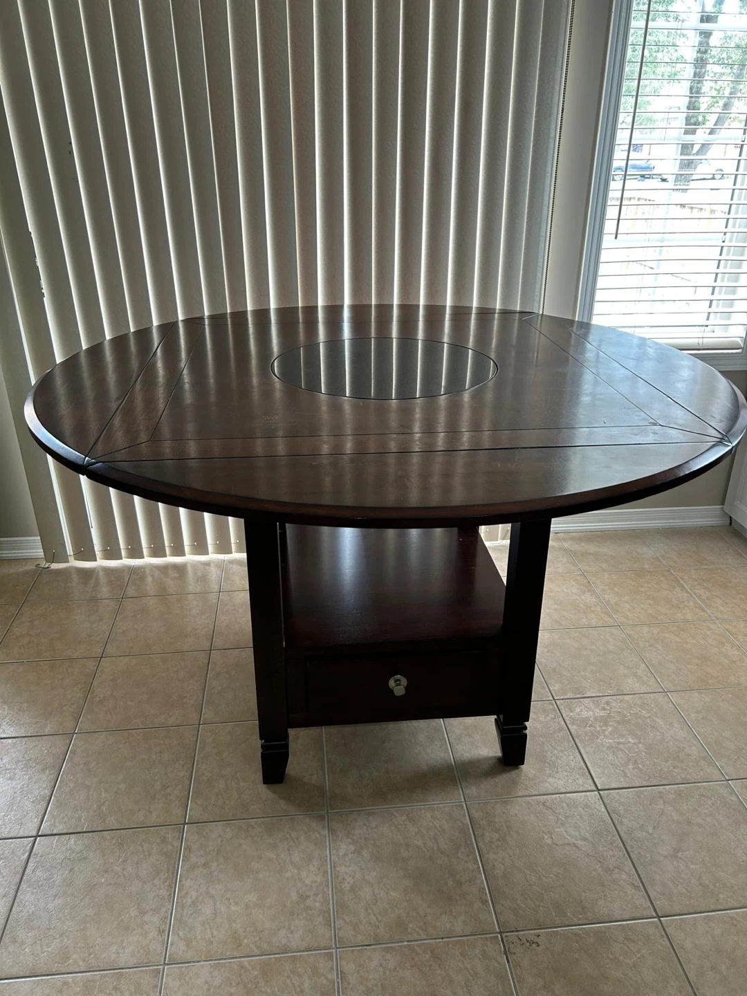 Dark Wood Dining Table with Drawer 🥕 - photo 2