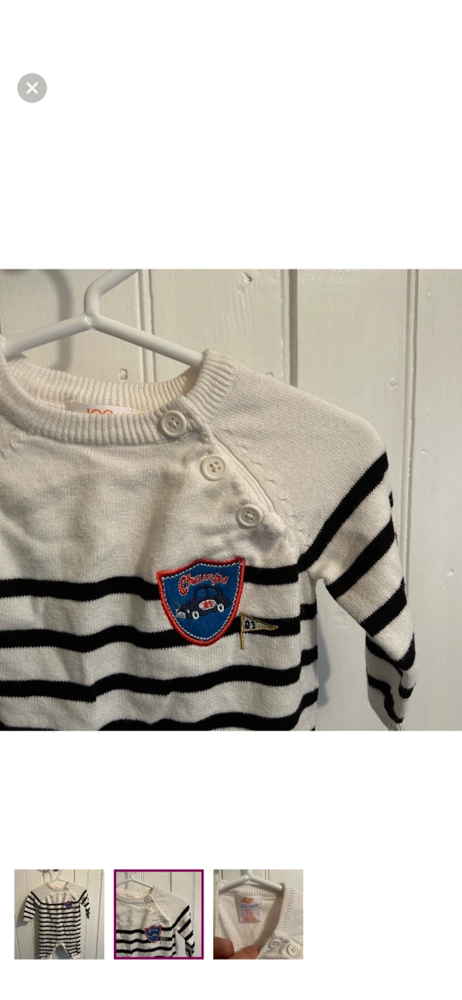 Joe Fresh Baby Boys Striped Romper 0-3 Months - photo 2