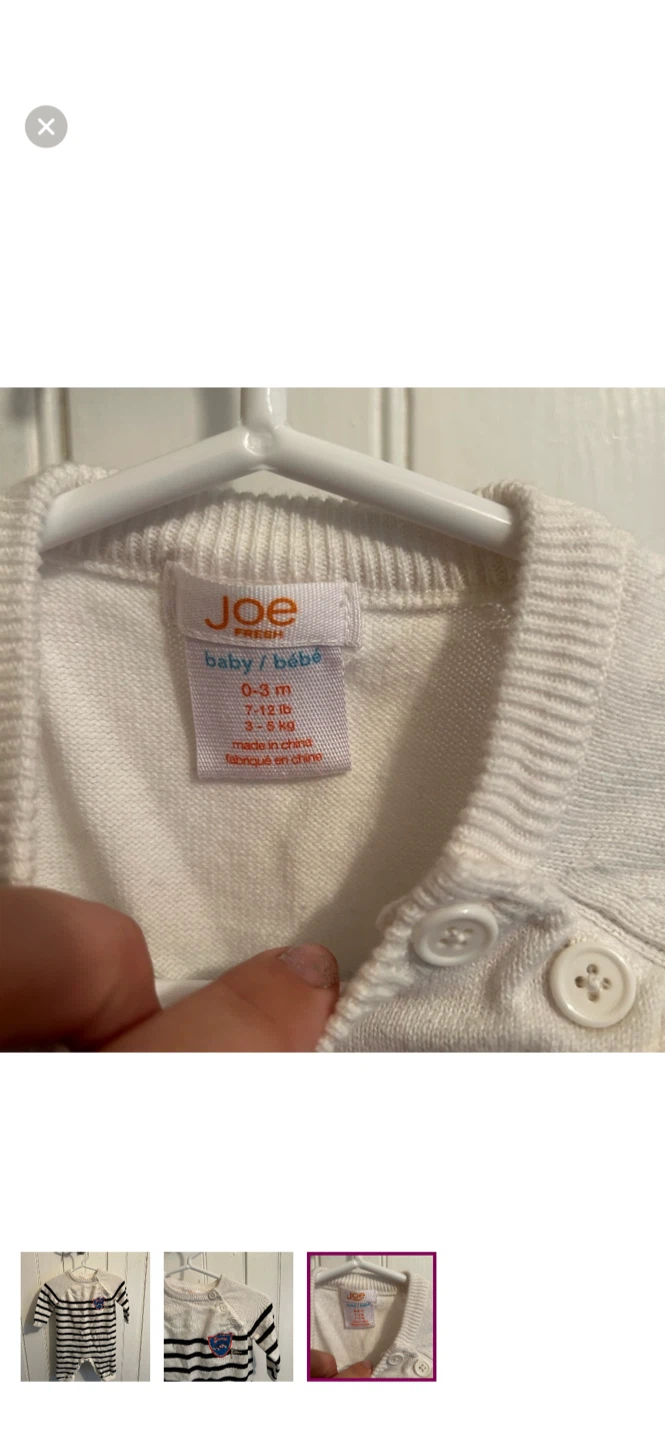 Joe Fresh Baby Boys Striped Romper 0-3 Months - photo 3