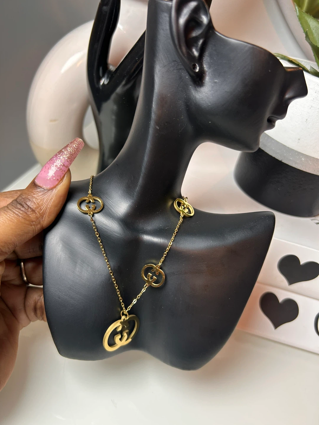 Stainless steel gold-tone necklace