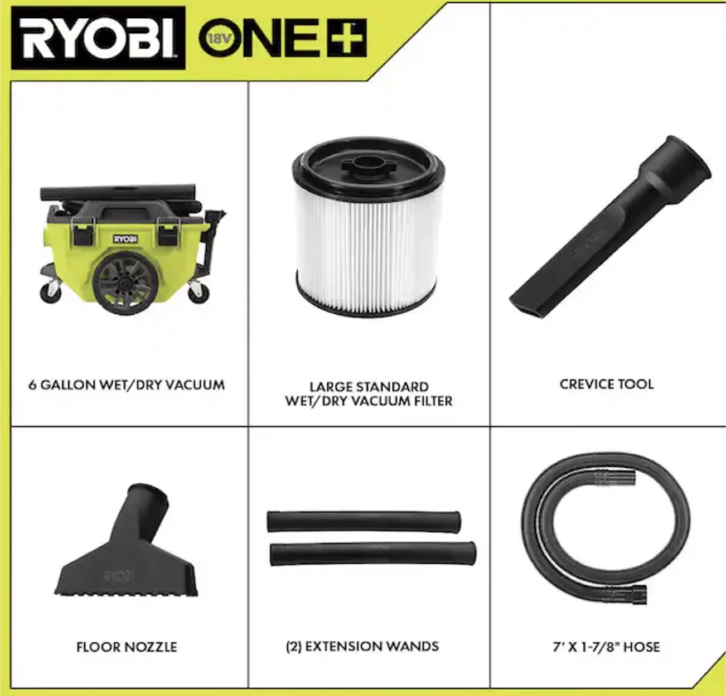 Ryobi ONE+ 18V 6 Gallon Wet/Dry Vacuum PCL735 (Tool Only) - photo 2