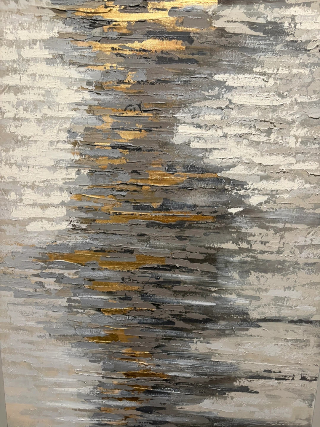 Textured Abstract Wall Art with Gold Accents - photo 2