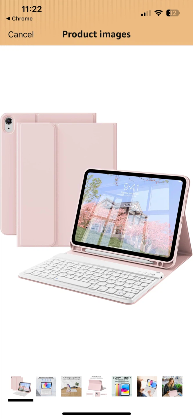 Pink Keyboard Case for iPad 11th Gen 2025 & 10th Gen 2022 - photo 2