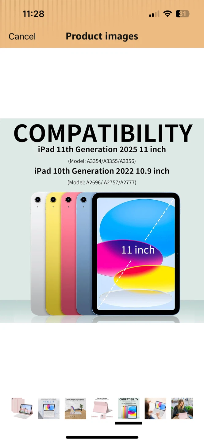 Pink Keyboard Case for iPad 11th Gen 2025 & 10th Gen 2022 - photo 5