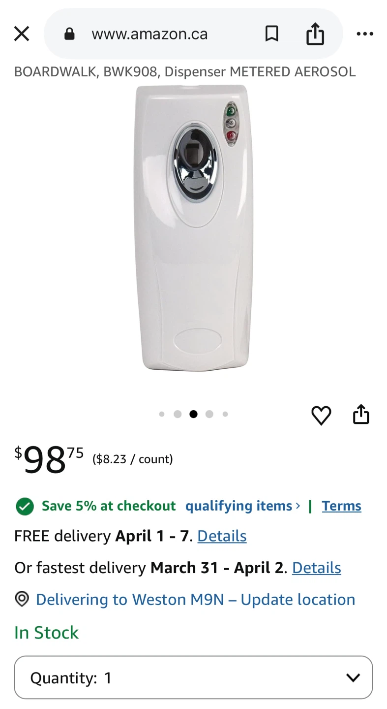 Boardwalk BWK908 Metered Aerosol Air Freshener Dispenser