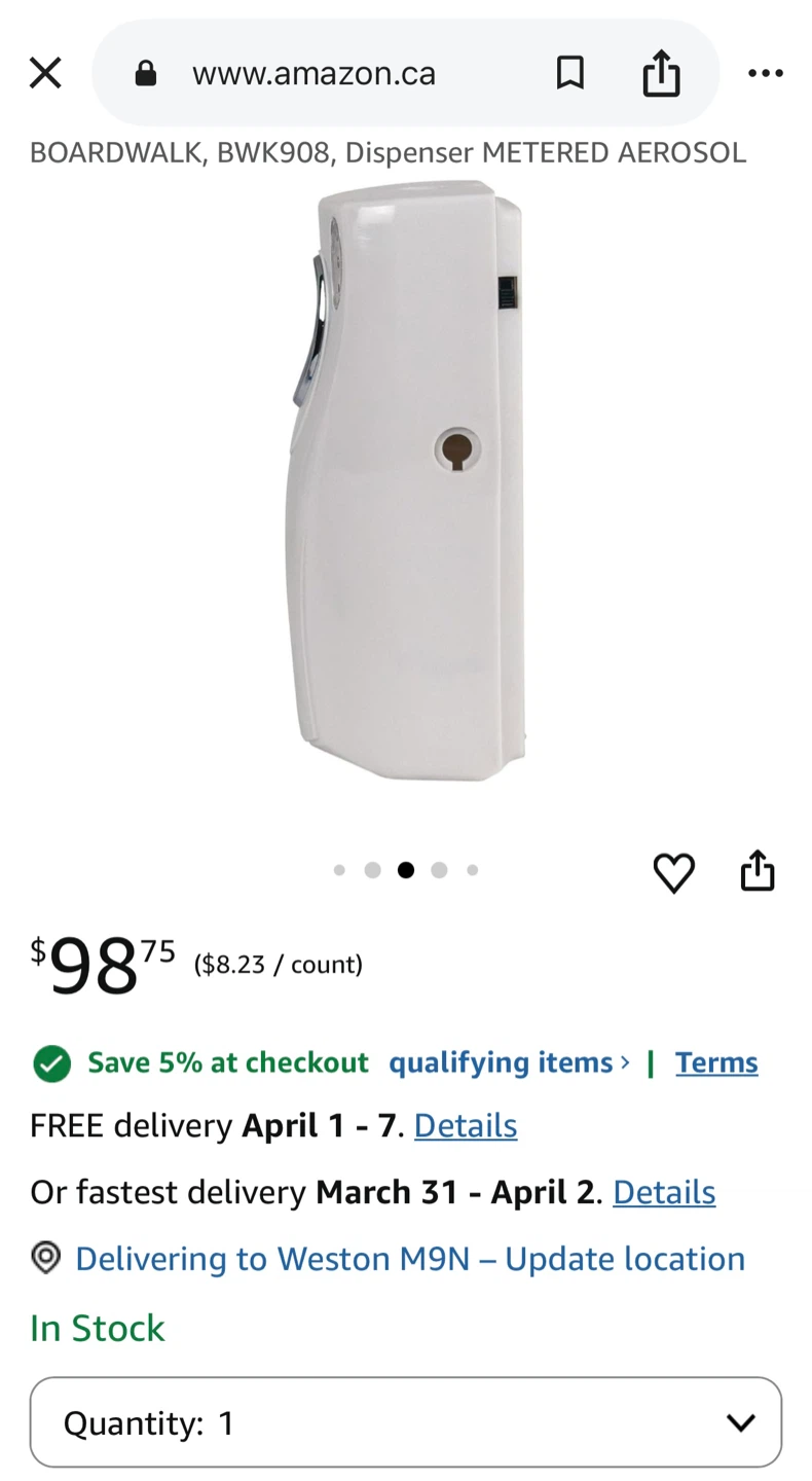 Boardwalk BWK908 Metered Aerosol Air Freshener Dispenser - photo 2