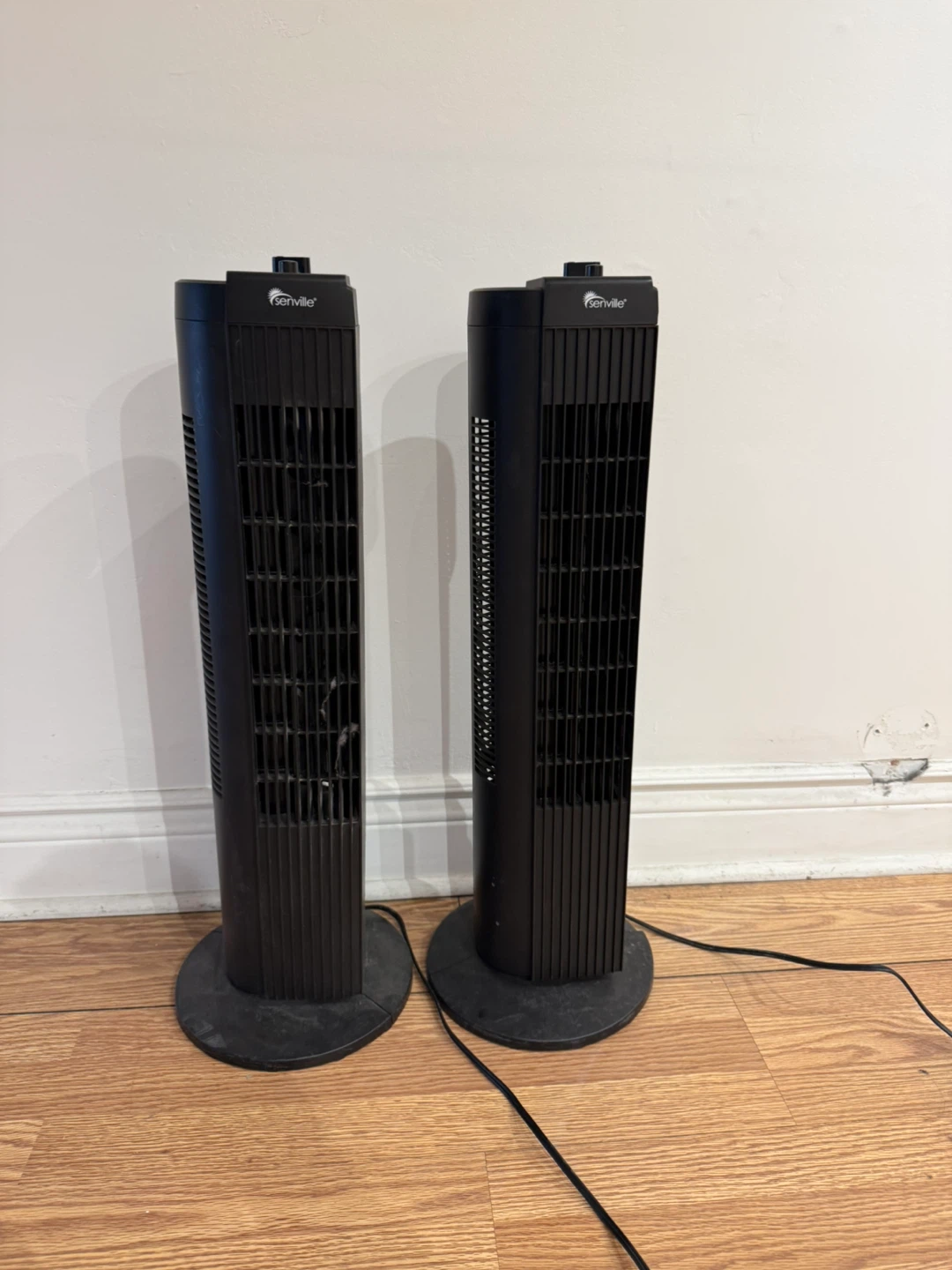 Senville Black Tower Fans (Set of 2)