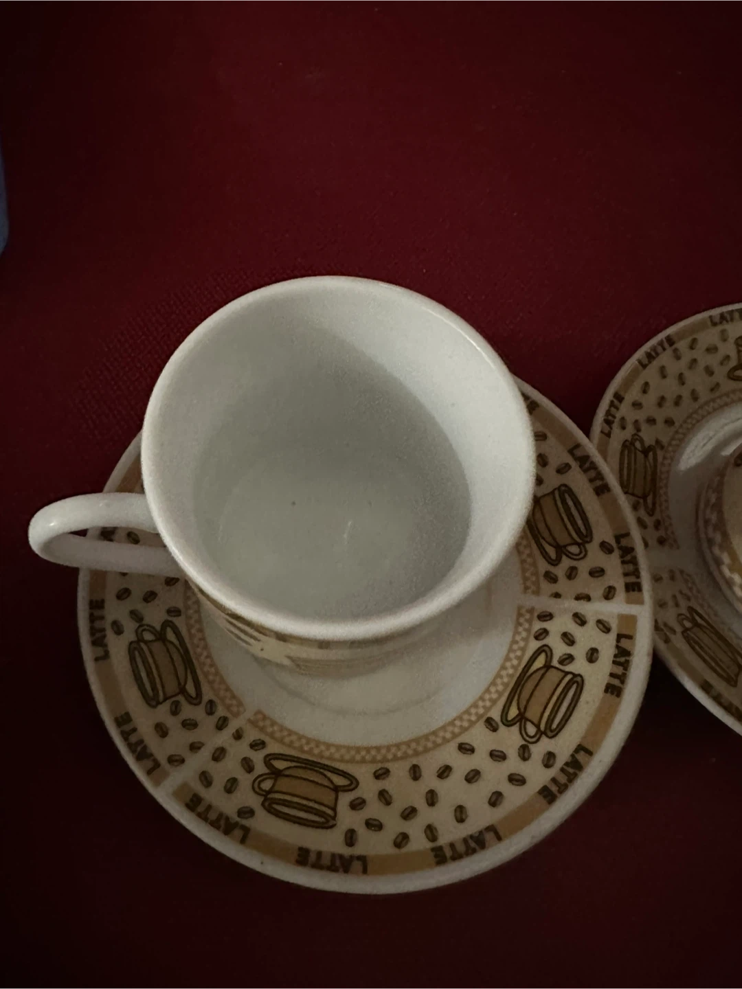 Set of 2 Latte Coffee Cups and Saucers - photo 2