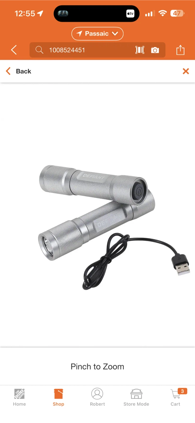 Defiant Rechargeable Aluminum Flashlights (2-Pack), 500 Lumens - photo 2
