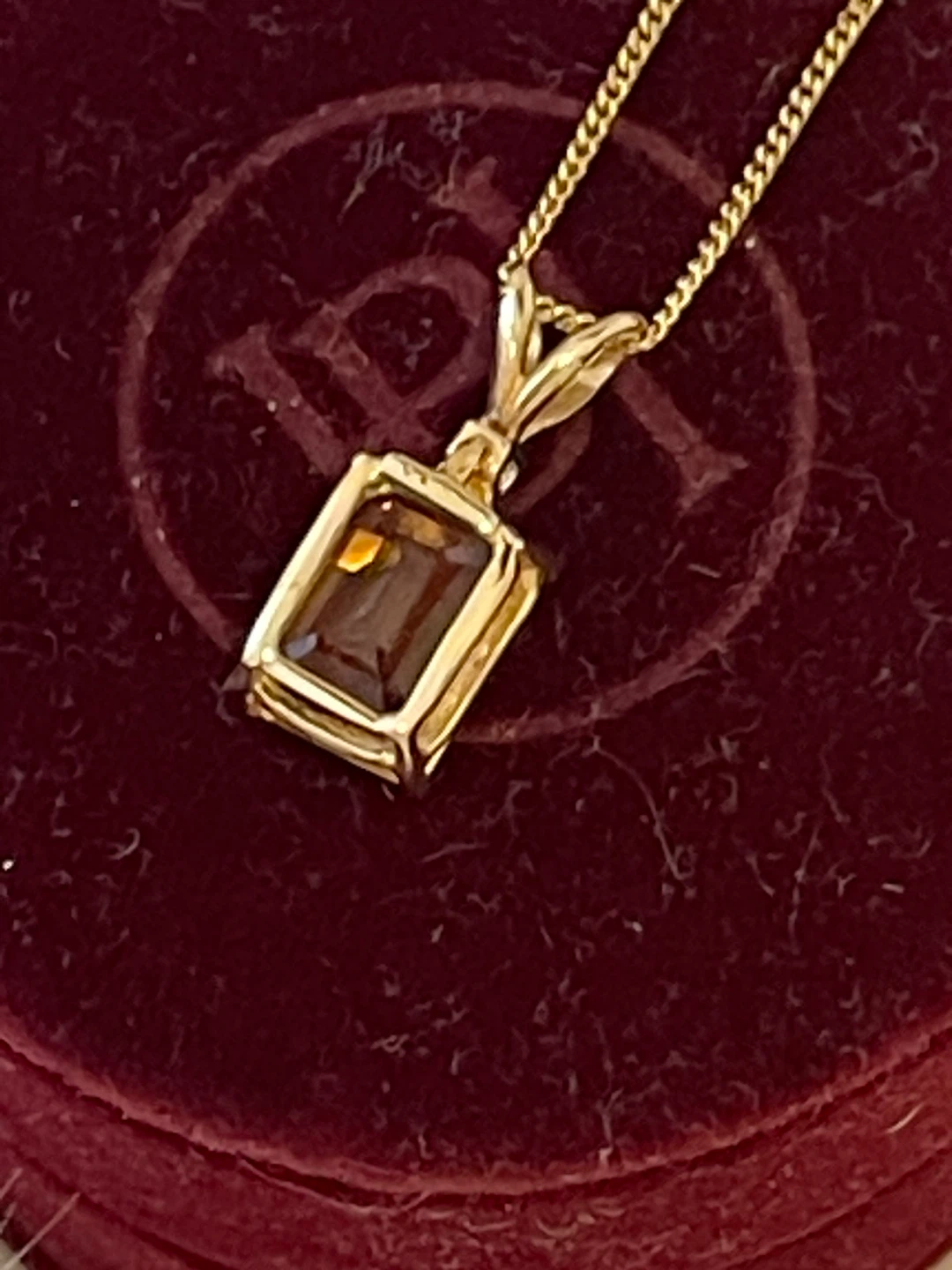 RARE- VINTAGE 14K Gold Citrine 2crt w/ diamond  + New 10k chain - photo 5