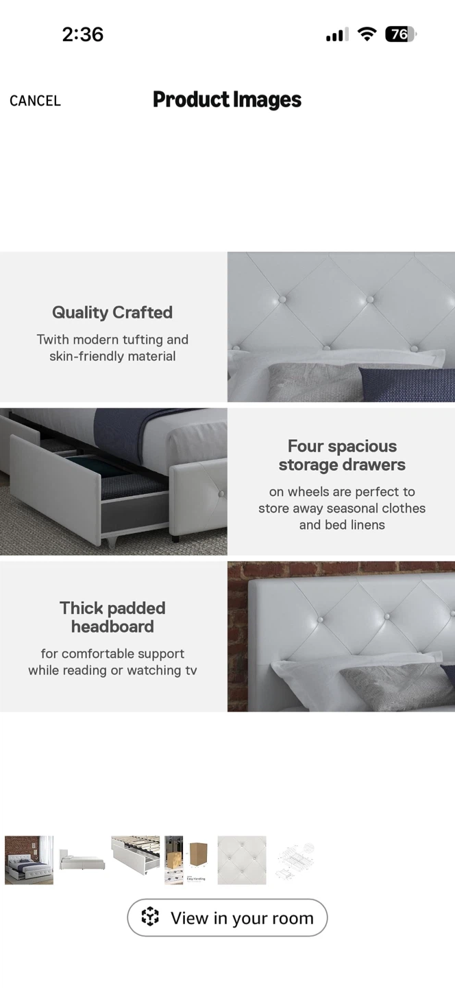 Full-size bed w/ 4 storage drawers - photo 5