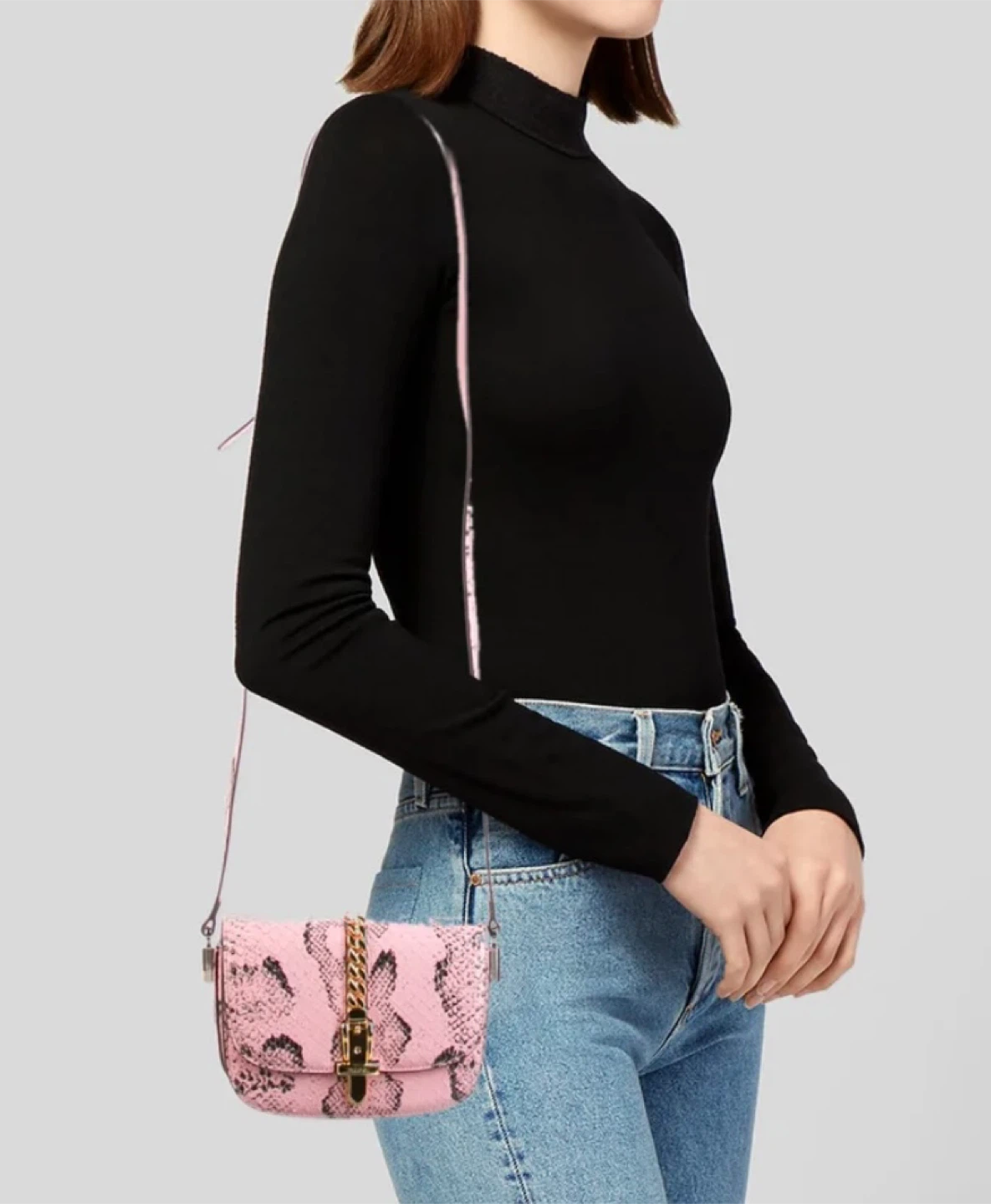 Gucci Pink Snakeskin Shoulder Bag - photo 2