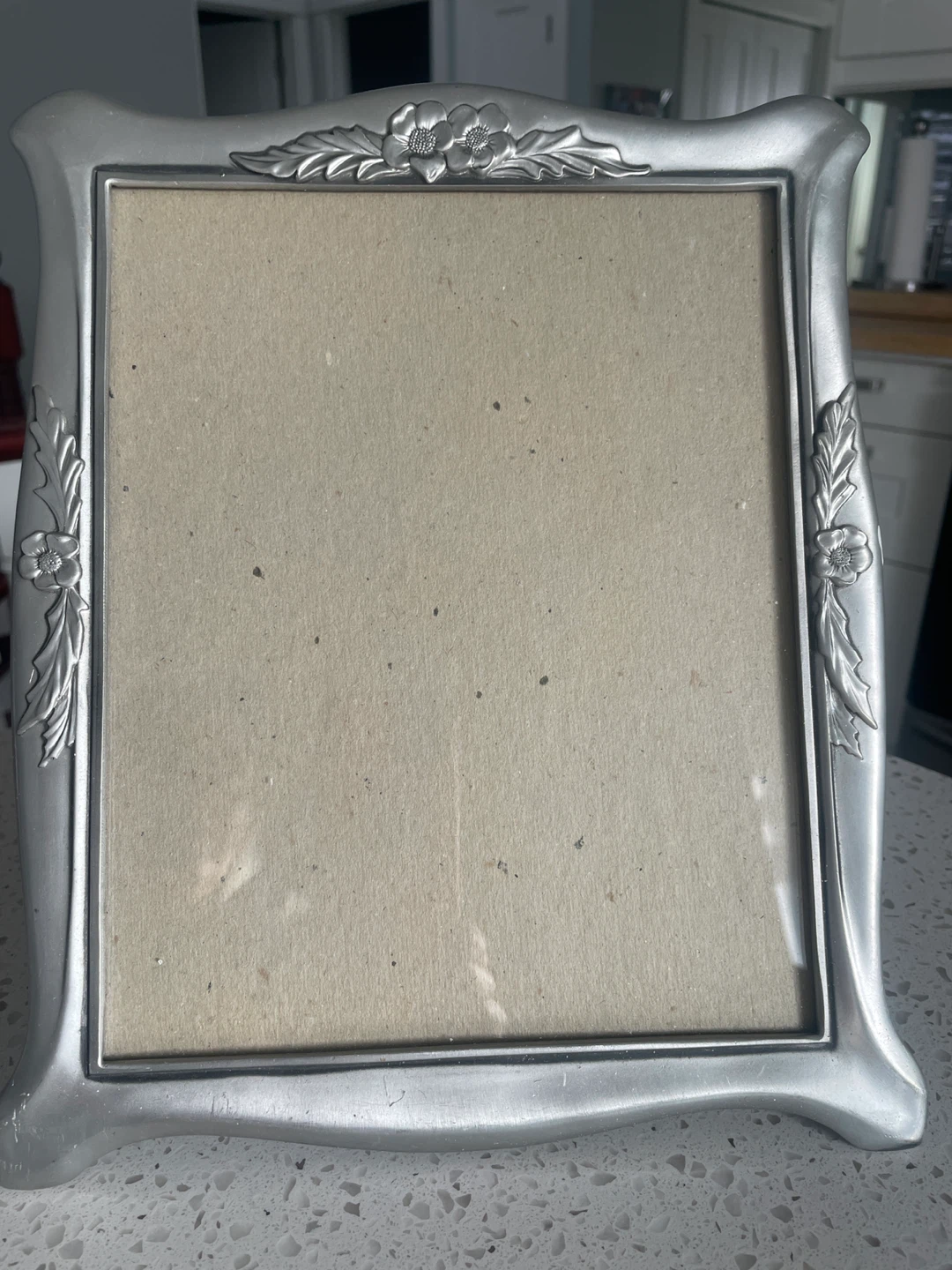 Silver Photo Frame with Floral Embellishments