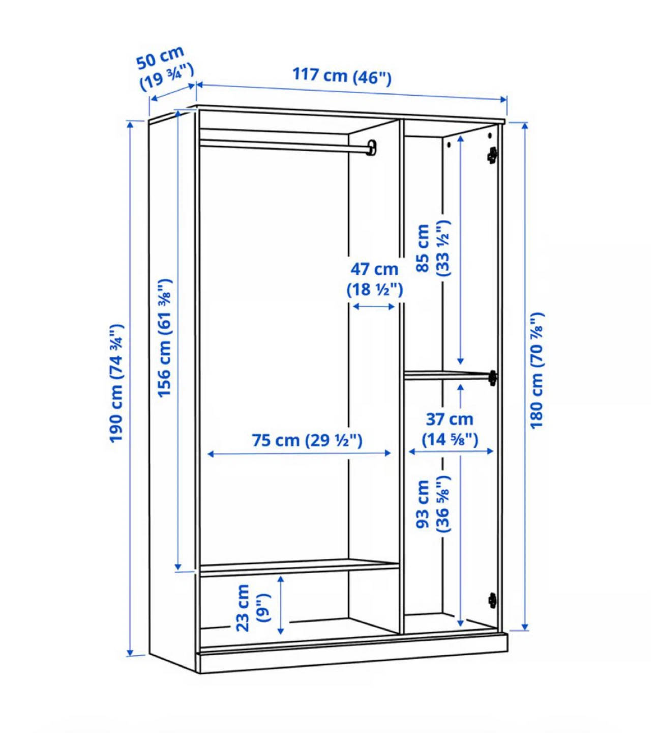 Wardrobe with Mirror - Grey - photo 3