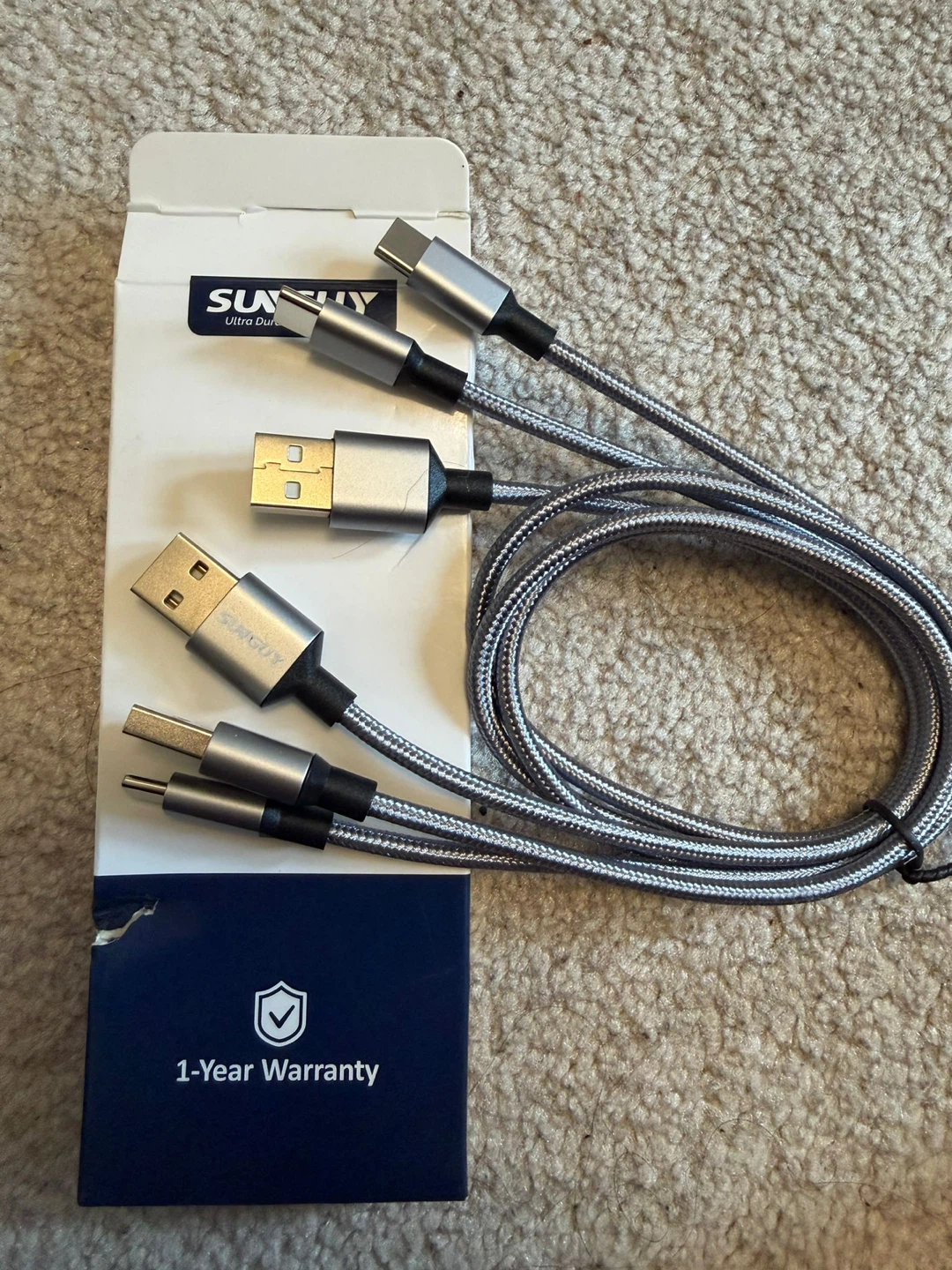 SUNGUY Ultra Durable USB-C Cable 3 cables - photo 2