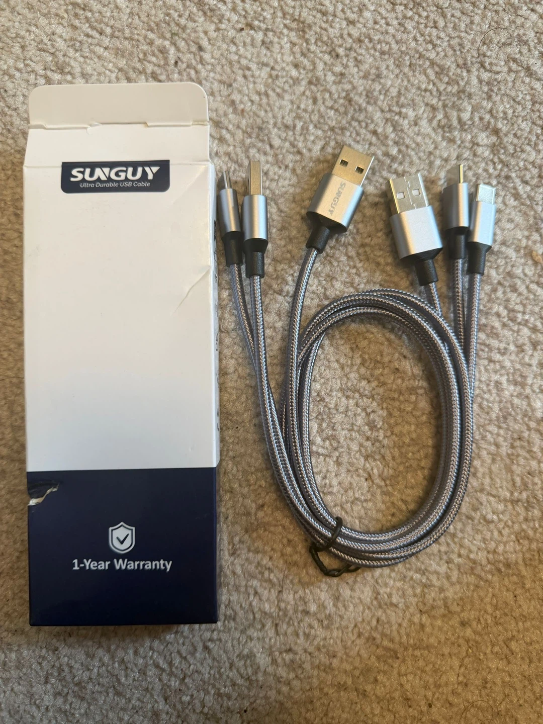SUNGUY Ultra Durable USB-C Cable 3 cables