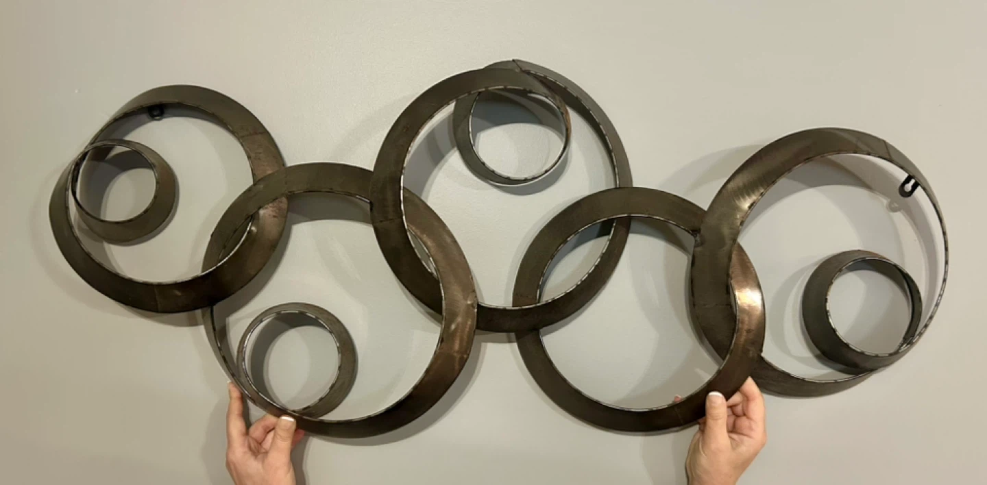 Metal Interlocking Rings Wall Art