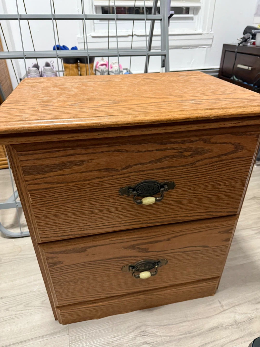 Wooden 2-Drawer Nightstand
