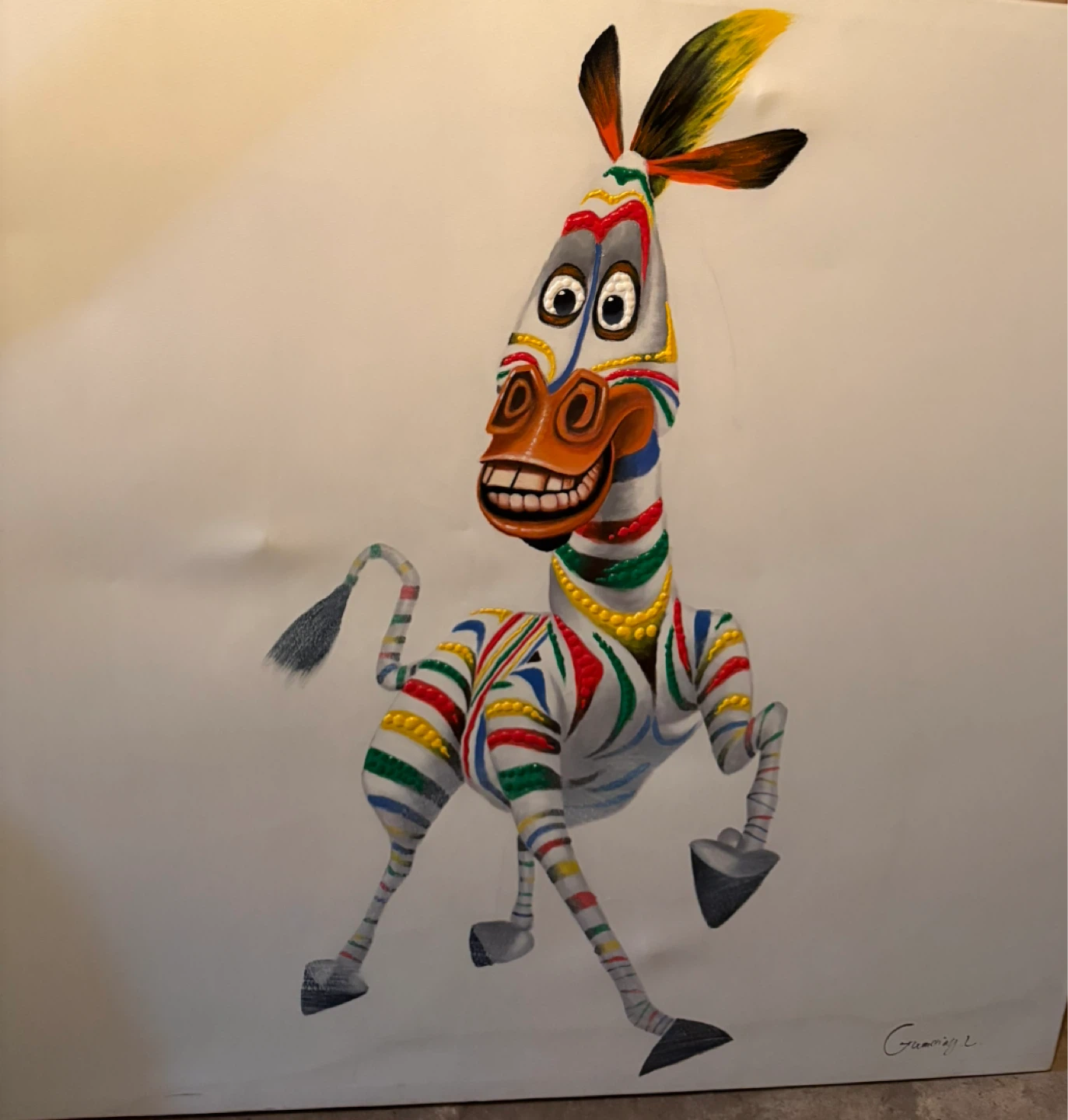 Marty the Zebra painting