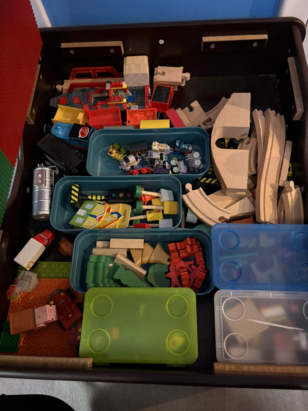 Kids Play Table with Building Surface and Toy Storage - photo 2