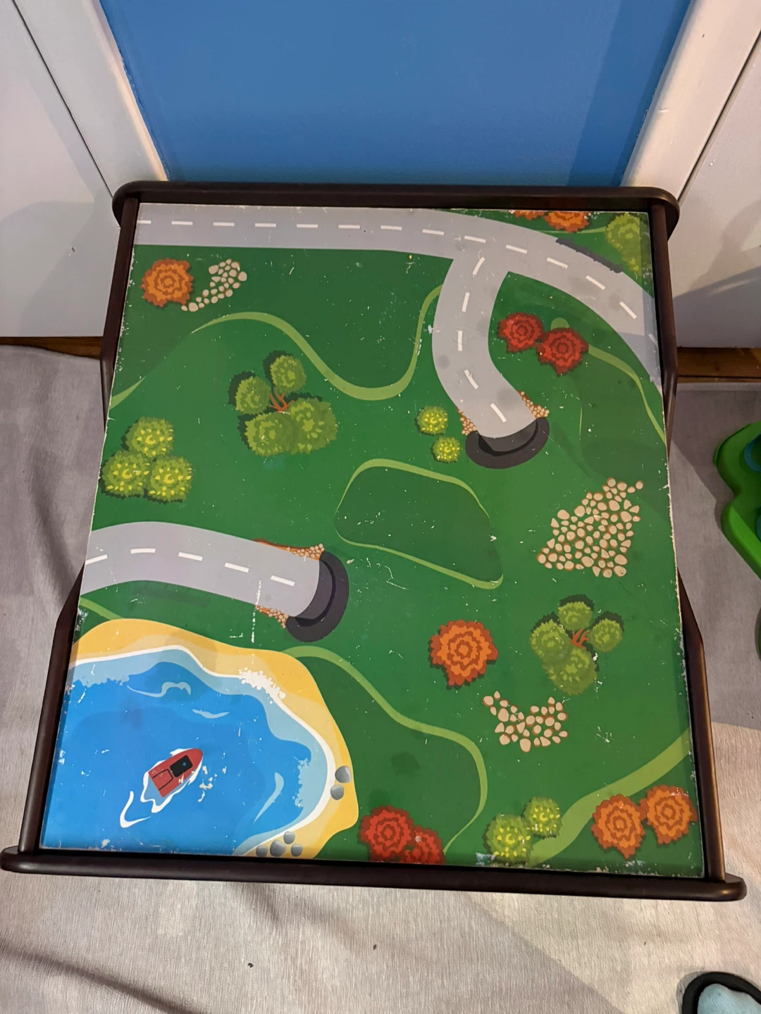Kids Play Table with Building Surface and Toy Storage