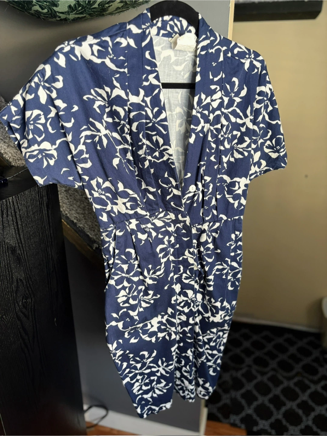 Vintage Blue floral print cotton dress - photo 3