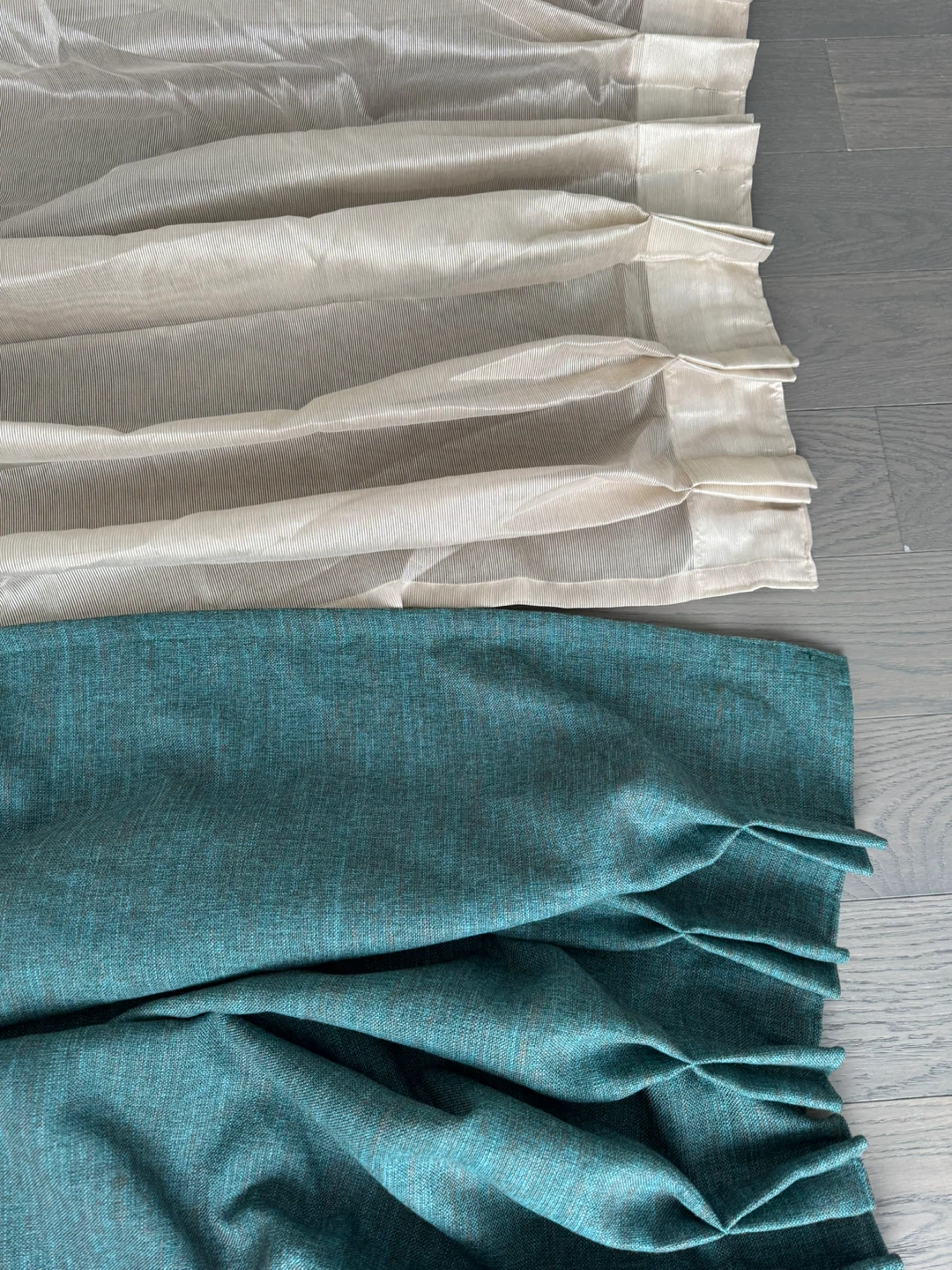 Sheer Cream & Teal Curtains - photo 4