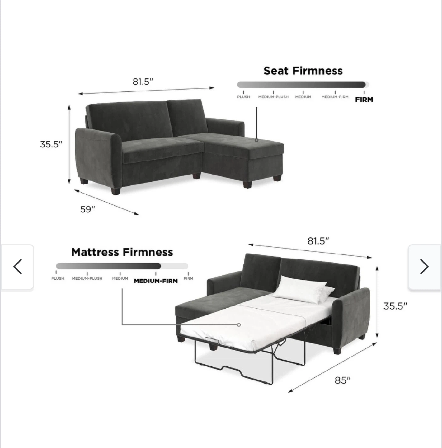 Convertible Sofa Bed with Chaise and Storage - photo 2