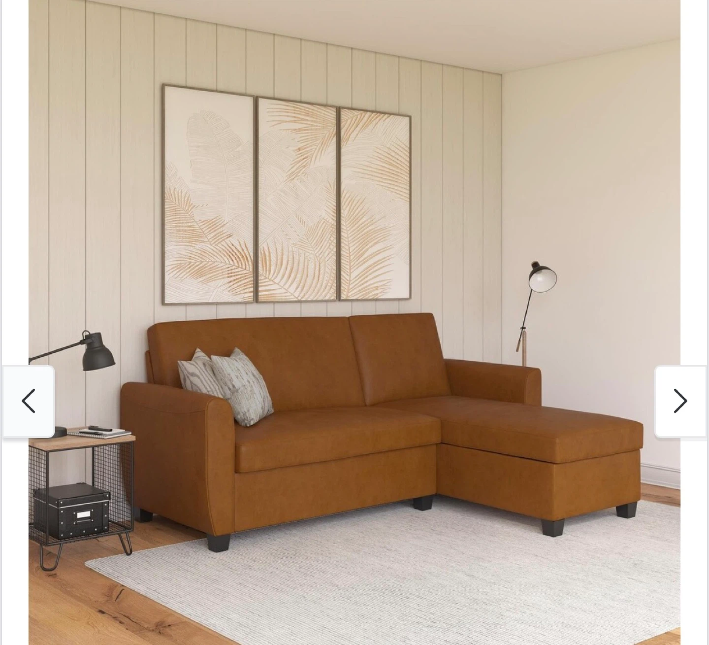 Convertible Sofa Bed with Chaise and Storage