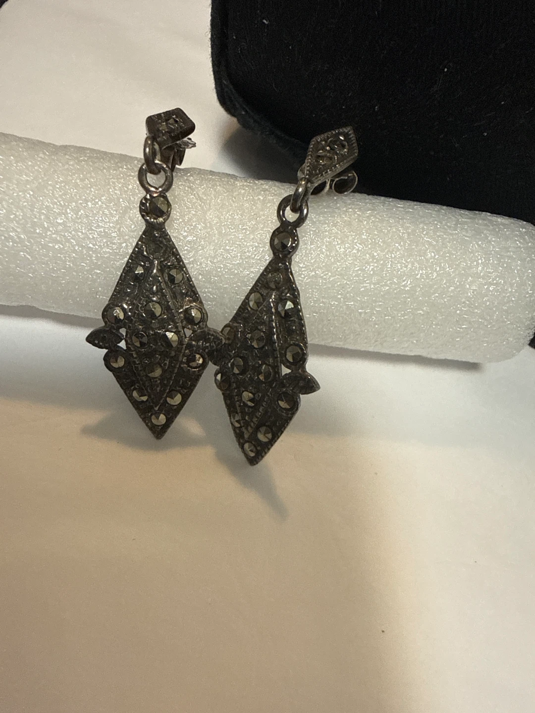 Vintage Marcasite Dangly Earrings - photo 2