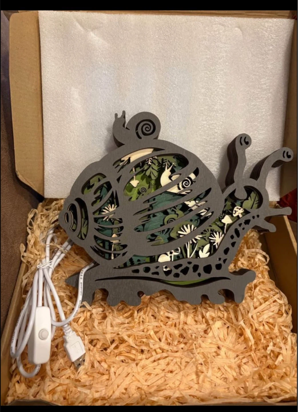 Wooden Snail Night Light - photo 2
