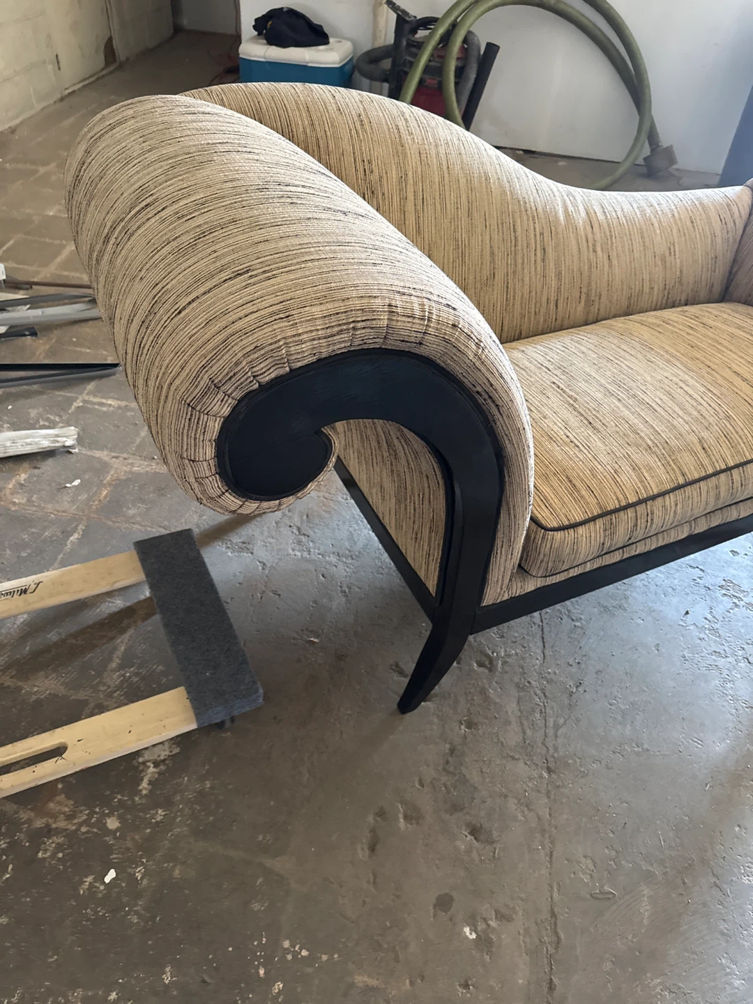 Striped Chaise Lounge Sofa - photo 3