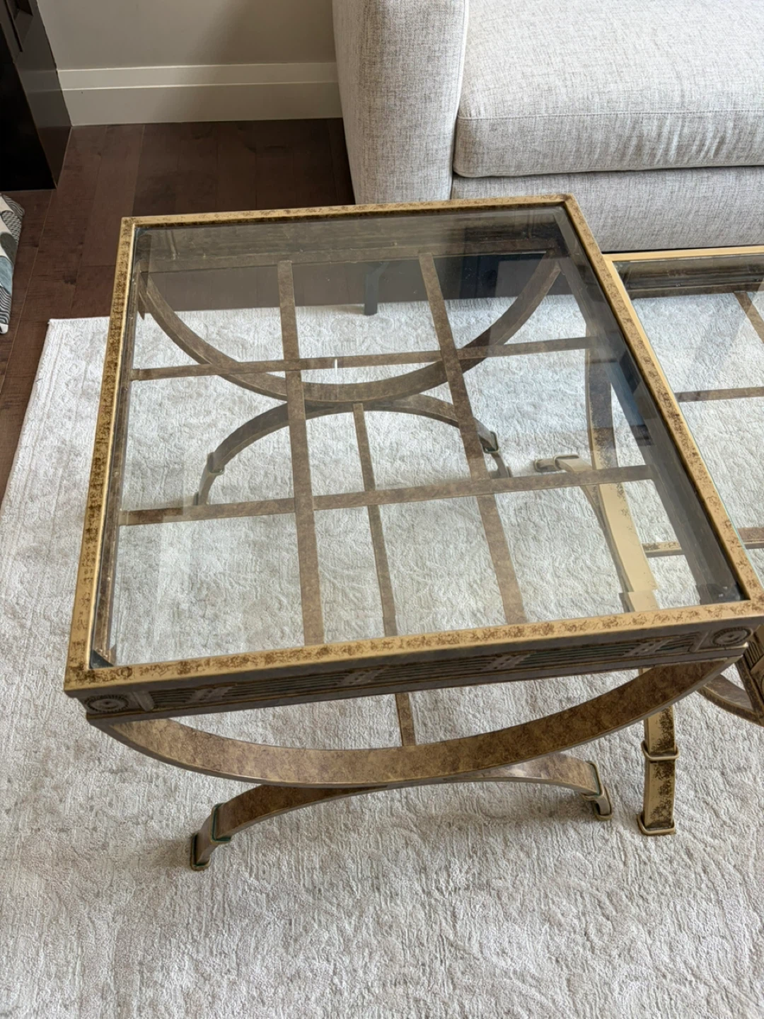 Glass Tables set with Metal Frame - photo 5